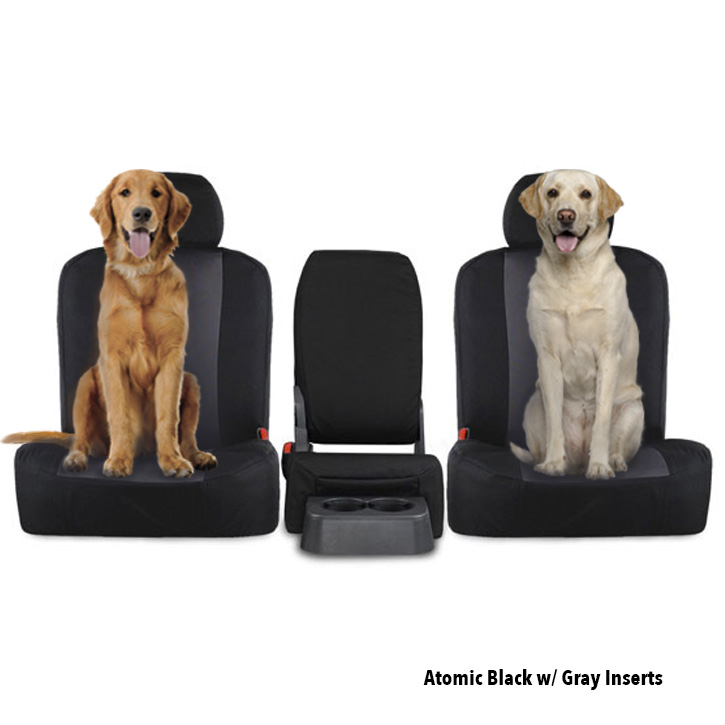 Installed Atomic Custom Seat Cover Black w/ Gray