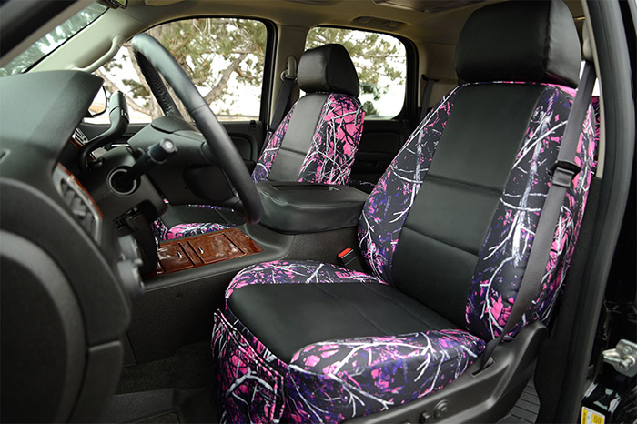 Muddy Girl Camo Seat Covers Pink - Teal Camo Seat Cover Set